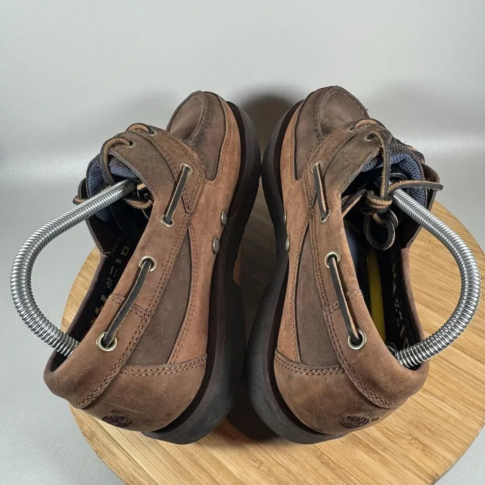 S Timberland Men's‎ Sz 8.5 M BROWN Loafers Boat Slip On Shoes